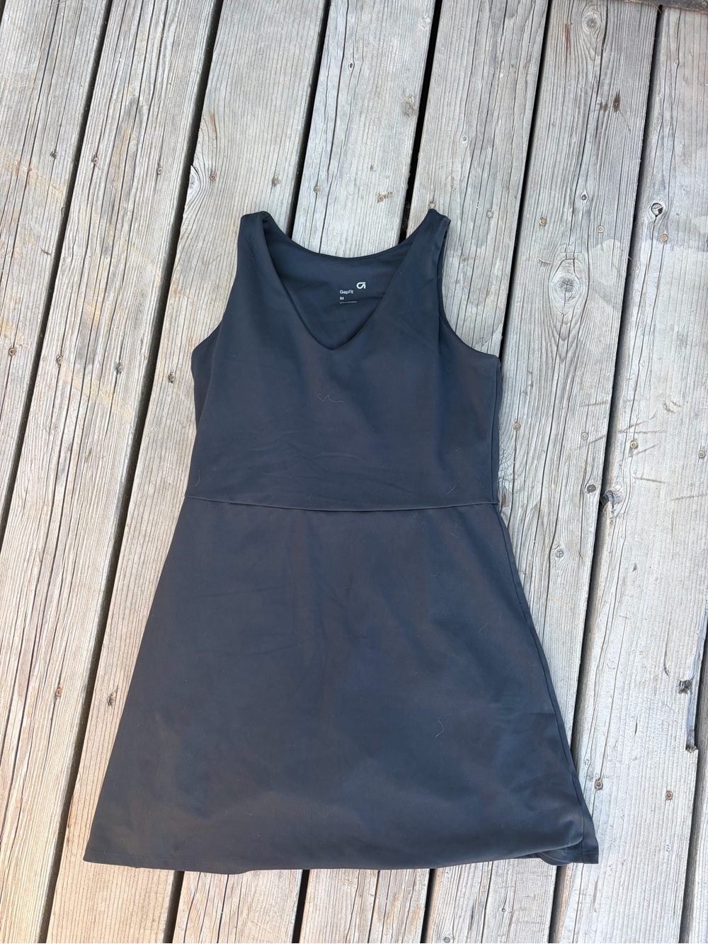 GAP Black Sleeveless V-Neck A-Line Dress